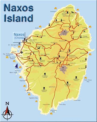 Naxos Island Map